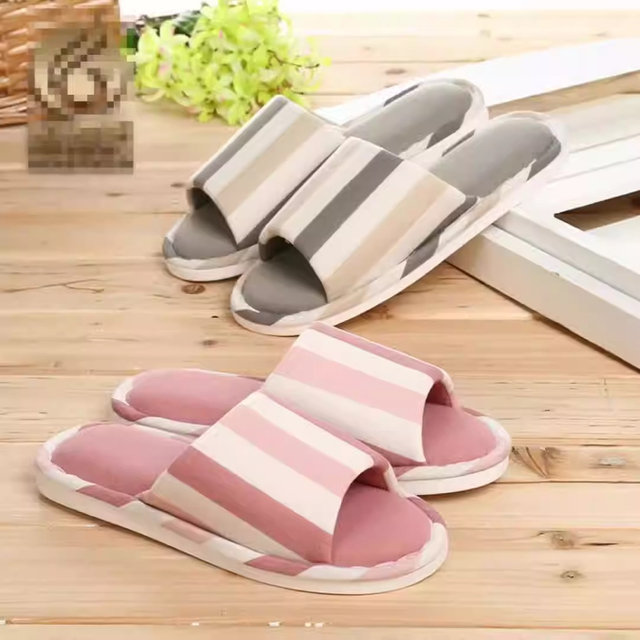 Primavera otoño hogar mujeres zapatillas de lino lindo suave suela interior diapositiva dormitorio piso femenino 