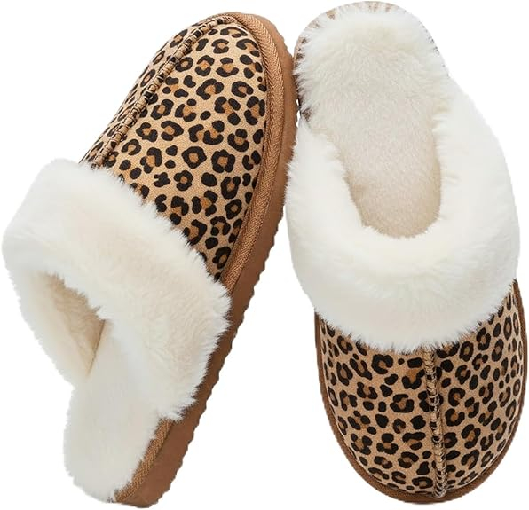 Pantuflas ultra acogedoras de espuma viscoelástica - Zapatos de casa de piel sintética para interiores y exteriores para mujer