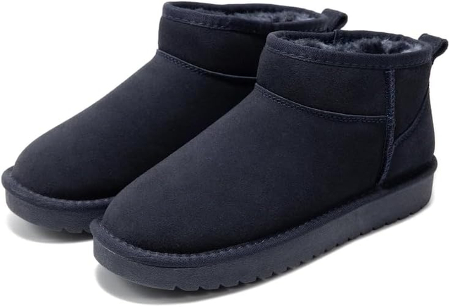 Adéntrate en el cálido estilo invernal: botas de cuero de primera calidad con forro de piel sintética 