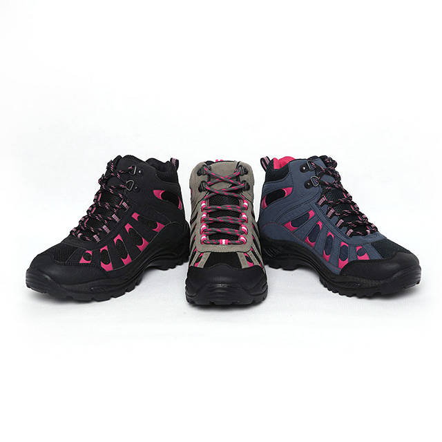 Moda Venta caliente Lace Up Hiker Boot Stimbating Shoes Zapatos Caminando Cómodo Malla Superficie Tamaño Tamaño Gris Color 36-41