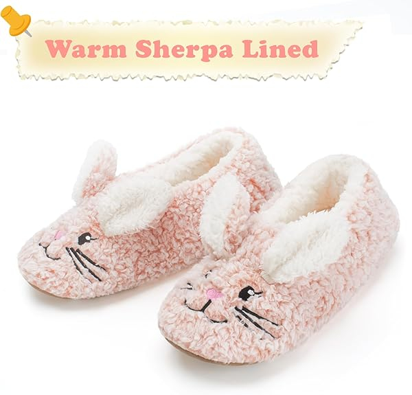 Lindas zapatillas de casa de animales calcetines cálidos calientes con parpores no resbalados acogedores regalos divertidos