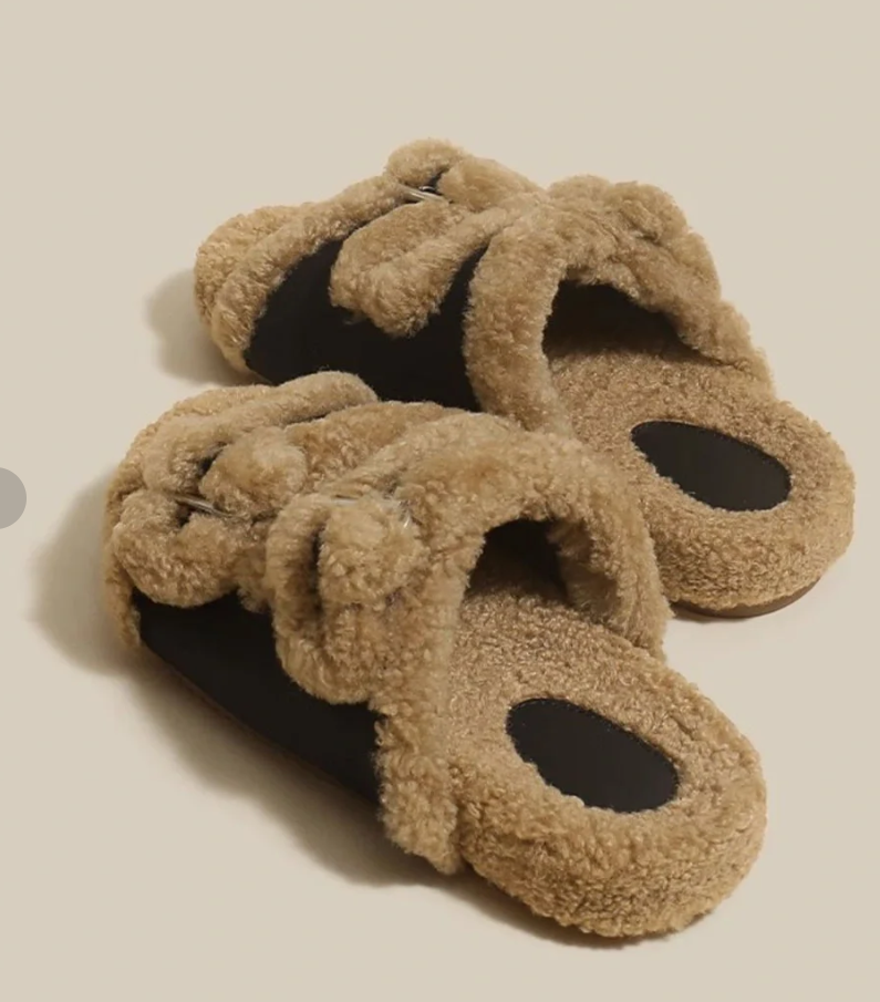 Moda de invierno Suave C&aacute;lido Comodidad Zapatilla de piel plana Dise&ntilde;ador de marca Mocasines sin cordones Mulas Casual Interior