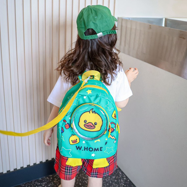Mochilas escolares de dibujos animados para niños, mochila bonita para niños, mochila con diseño de pato impreso personalizado, bolsa para niños y niñas