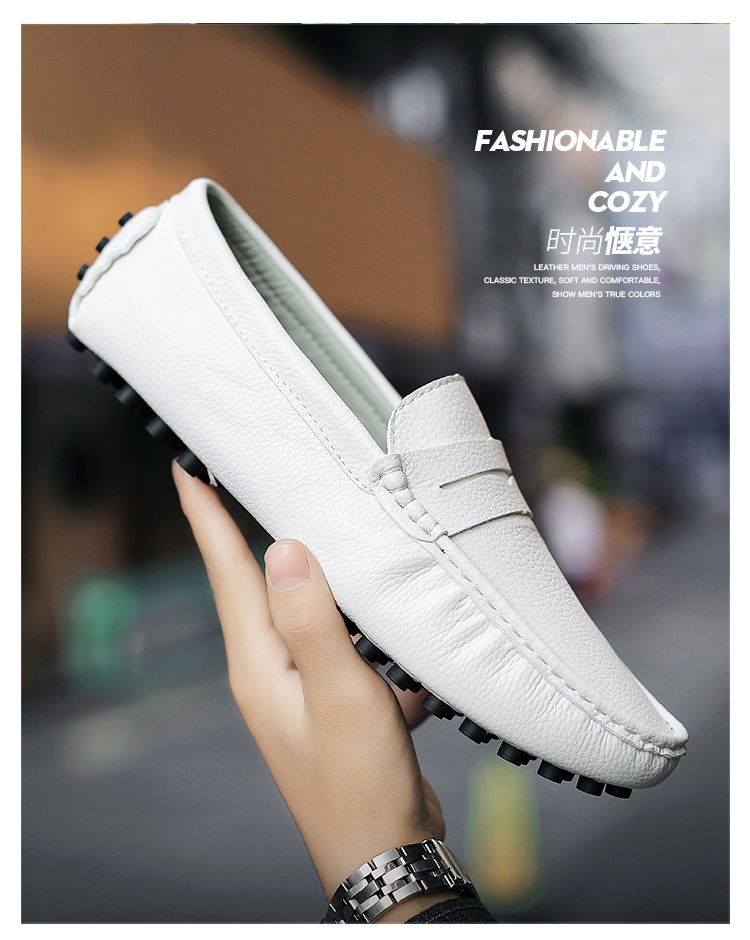 Zapatos casuales de cuero genuino para hombre, mocasines de marca de lujo para hombre, mocasines transpirables, zapatos de conducci&oacute;n negros