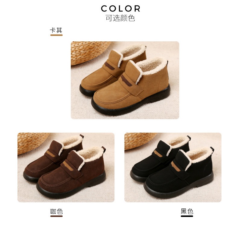 Zapatos planos de mujer con punta redonda, zapatillas informales para mujer, mocasines sin cordones, zapatos Retro de piel de invierno sin cordones