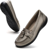 MOCA PARA Mujeres Slip On Comfort Cuero Tassel Shoes