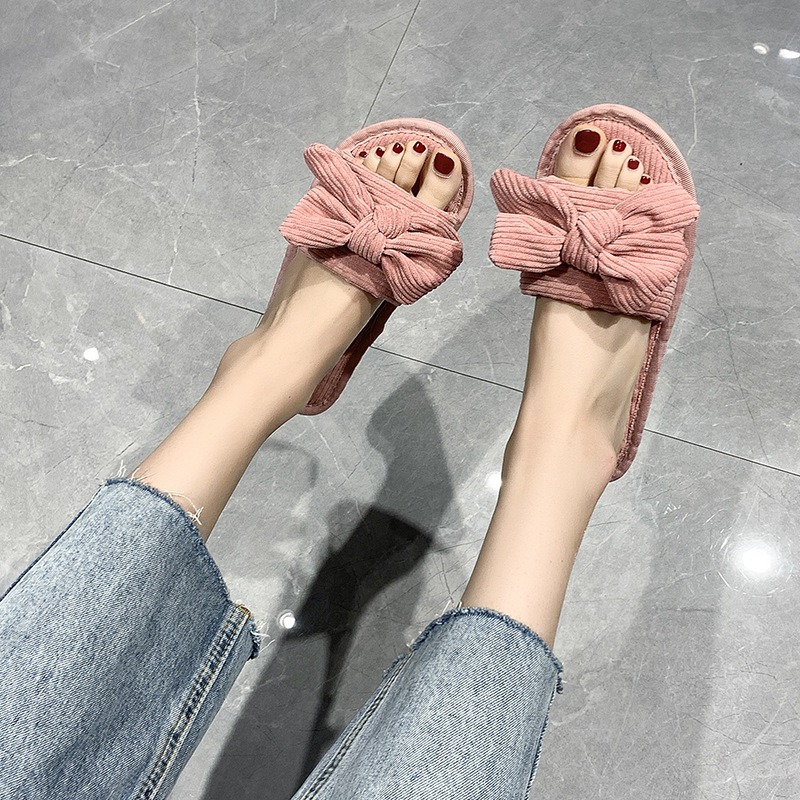 Los deslizadores planos del arco c&oacute;modo de la tendencia de la moda de las mujeres al por mayor de la primavera y del oto&ntilde;o se dirigen los deslizadores de la tela