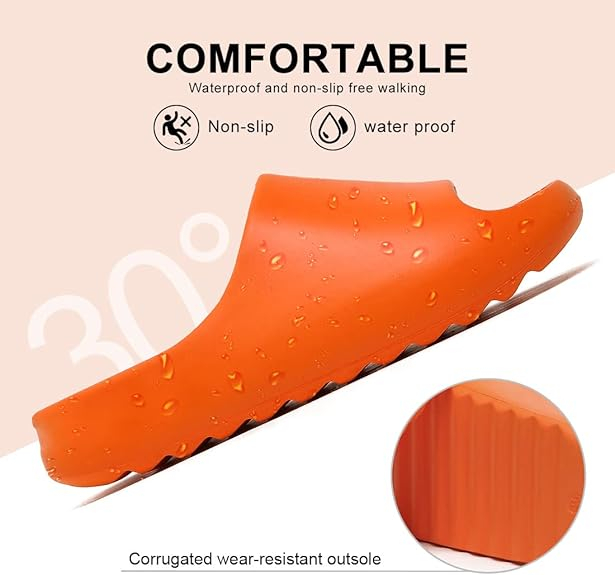 Deslizos de zapatillas de almohada para mujeres y hombres, comodidad súper suave secado rápido de goma nube de nubes de ducha, sandalias de verano de masaje de spa livianos para parejas adultas de interior y exterior