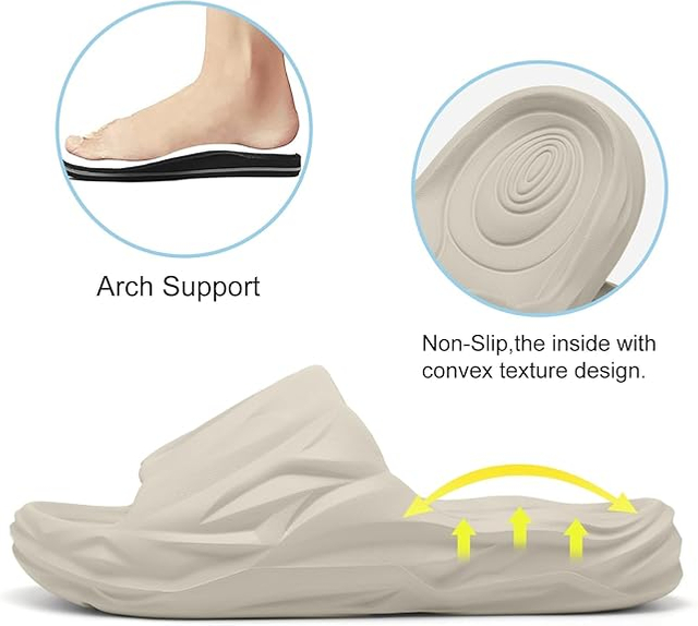 Toboganes de nubes para hombres para hombres Sandalias de tobogán de suela suave y suave recuperación de almohadas de espuma para la casa de la ducha de la casa playa interior al aire libre caminar al aire libre