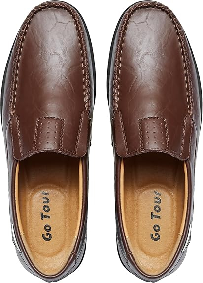 Mocasines de cuero cotidianos de los hombres, deslizán, a la moda y cómodo