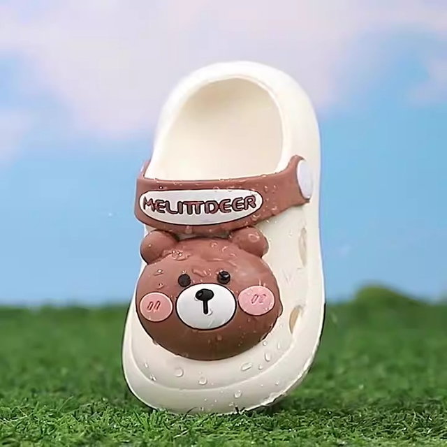  Chica niño mulas zuecos zapatillas de dibujos animados lindo oso oveja niños zapatillas 3D animal