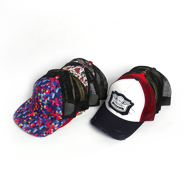 Venta caliente de verano Superficie de malla Tapas transpirables Tapas Casuales Transferencia de calor Impresión Hip-Hop Caps Gorros deportivos