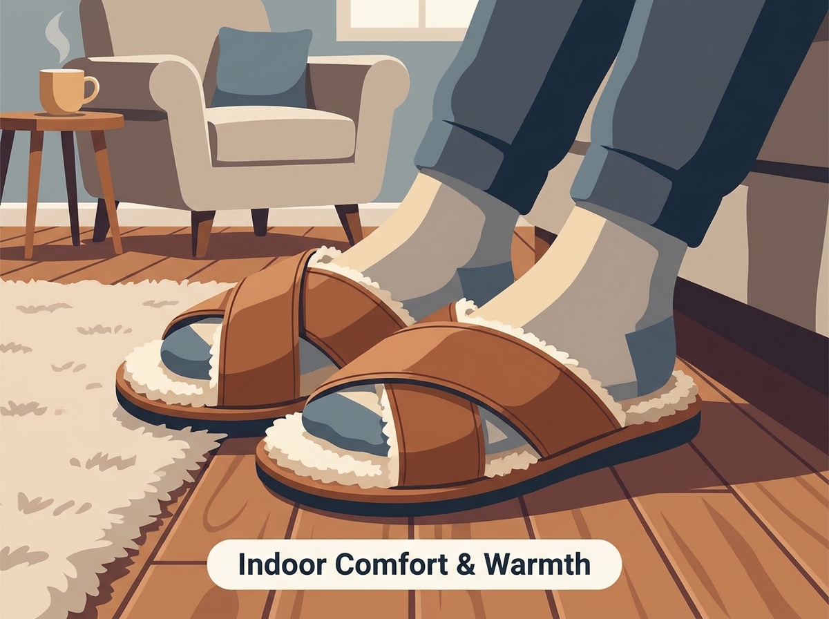 Una zapatilla c&aacute;lida y elegante para interiores con un dise&ntilde;o lujoso.